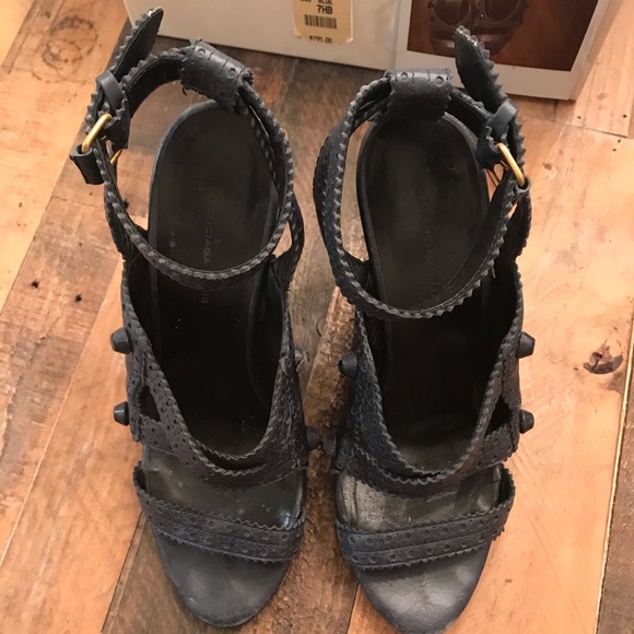 Balenciaga Shoes - Balenciaga wedges navy  blue size 7